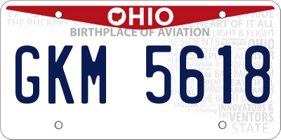 OH license plate GKM5618