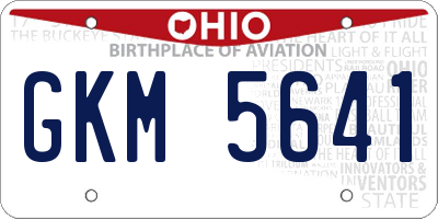 OH license plate GKM5641