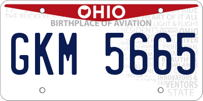 OH license plate GKM5665