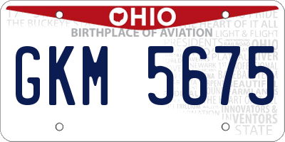 OH license plate GKM5675