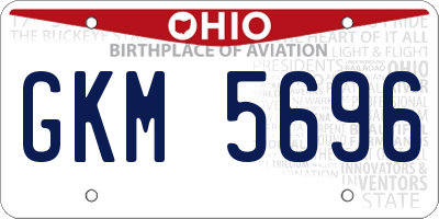 OH license plate GKM5696