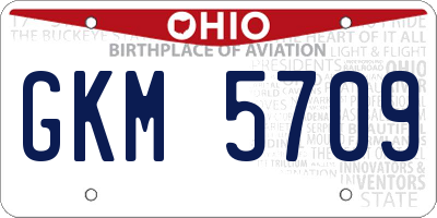 OH license plate GKM5709