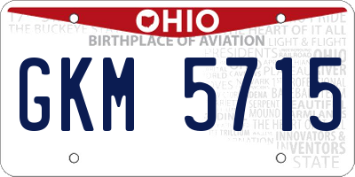 OH license plate GKM5715