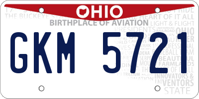 OH license plate GKM5721