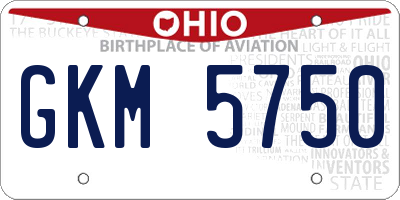 OH license plate GKM5750
