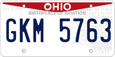 OH license plate GKM5763