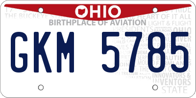 OH license plate GKM5785
