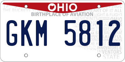OH license plate GKM5812