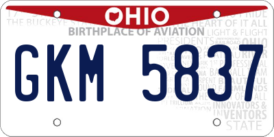 OH license plate GKM5837