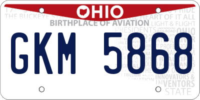 OH license plate GKM5868