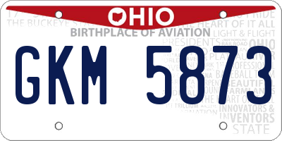 OH license plate GKM5873