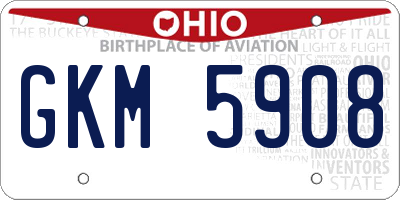 OH license plate GKM5908
