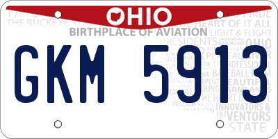 OH license plate GKM5913