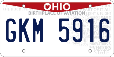 OH license plate GKM5916