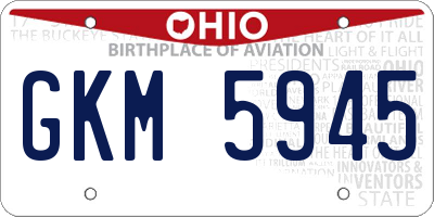 OH license plate GKM5945