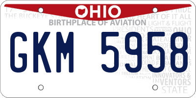 OH license plate GKM5958