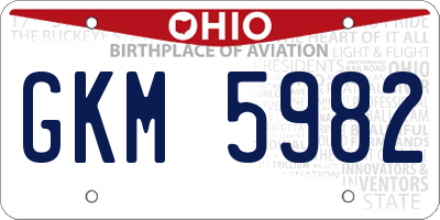 OH license plate GKM5982