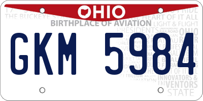 OH license plate GKM5984