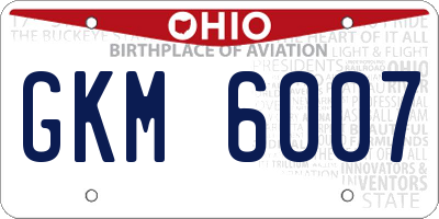 OH license plate GKM6007