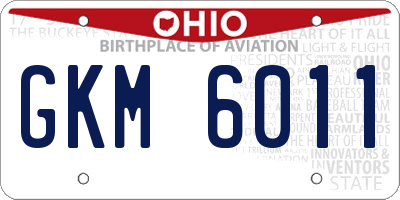 OH license plate GKM6011