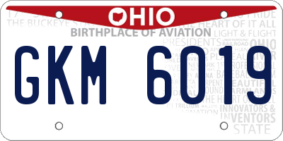 OH license plate GKM6019