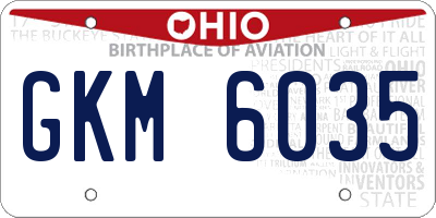 OH license plate GKM6035