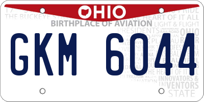 OH license plate GKM6044
