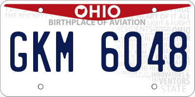 OH license plate GKM6048
