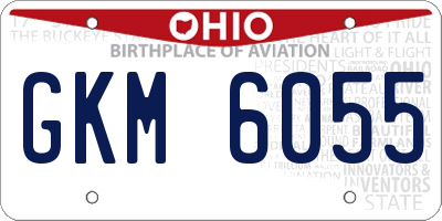 OH license plate GKM6055