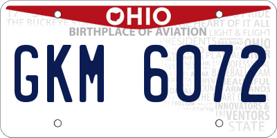 OH license plate GKM6072