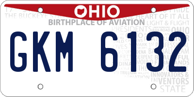 OH license plate GKM6132