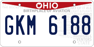 OH license plate GKM6188
