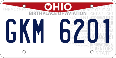 OH license plate GKM6201