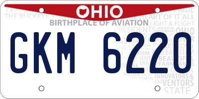 OH license plate GKM6220