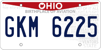 OH license plate GKM6225