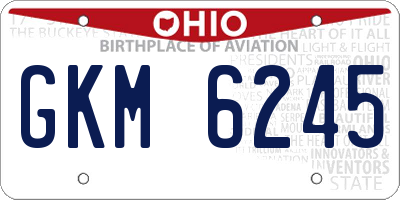 OH license plate GKM6245