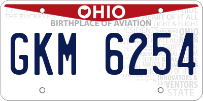 OH license plate GKM6254