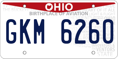 OH license plate GKM6260