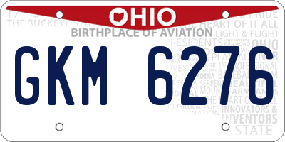 OH license plate GKM6276