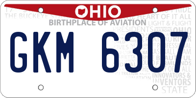 OH license plate GKM6307