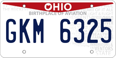 OH license plate GKM6325