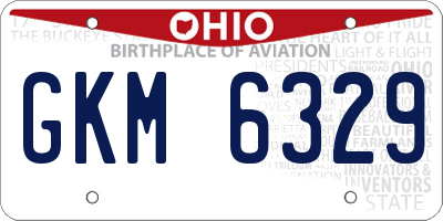 OH license plate GKM6329