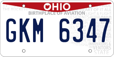 OH license plate GKM6347