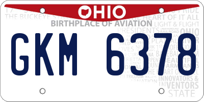 OH license plate GKM6378