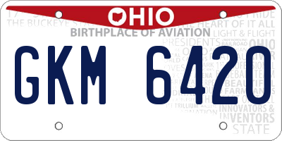 OH license plate GKM6420