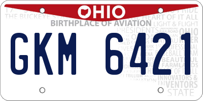 OH license plate GKM6421