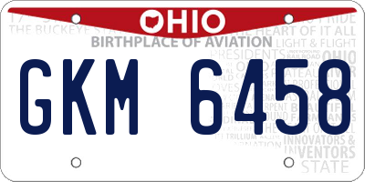 OH license plate GKM6458