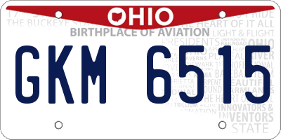 OH license plate GKM6515