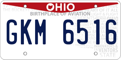 OH license plate GKM6516