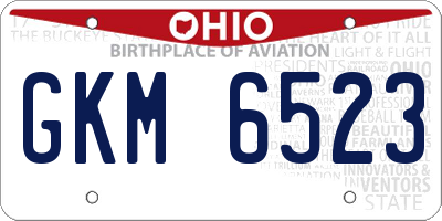 OH license plate GKM6523